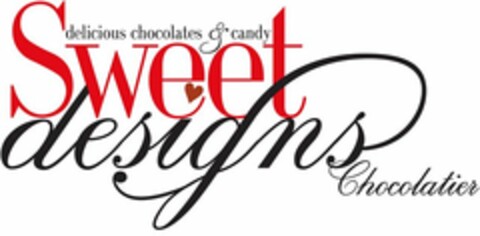 SWEET DESIGNS CHOCOLATIER DELICIOUS CHOCOLATES & CANDY Logo (USPTO, 17.06.2011)