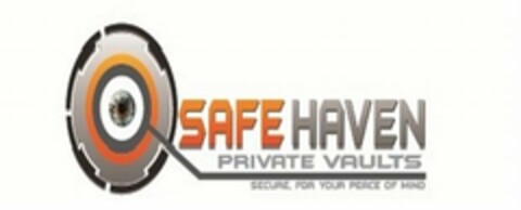 SAFE HAVEN PRIVATE VAULTS SECURE FOR YOUR PIECE OF MIND Logo (USPTO, 10/29/2012)