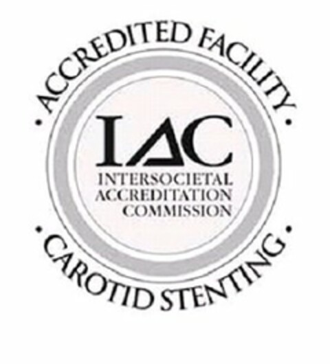 IAC INTERSOCIETAL ACCREDITATION COMMISSION · ACCREDITED FACILITY · · CAROTID STENTING · Logo (USPTO, 10/18/2013)