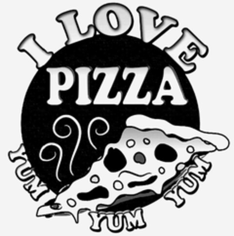 I LOVE PIZZA YUM YUM YUM Logo (USPTO, 20.11.2014)