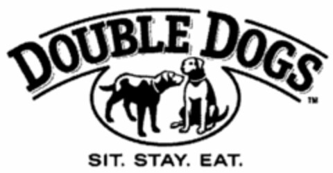 DOUBLE DOGS SIT. STAY. EAT. Logo (USPTO, 18.06.2015)