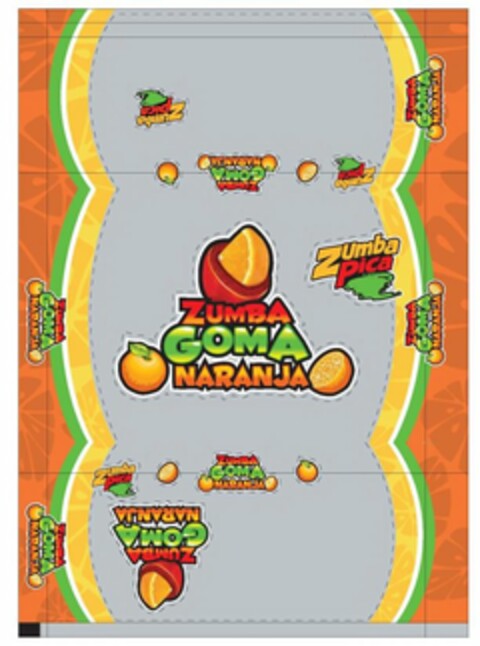 ZUMBA GOMA NARANJA ZUMBA PICA Logo (USPTO, 04/08/2016)