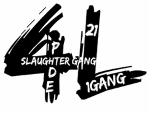 4L SLAUGHTER PDE 21 GANG 1 GANG Logo (USPTO, 14.08.2019)