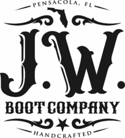 PENSACOLA, FL J.W. BOOT COMPANY HANDCRAFTED Logo (USPTO, 12/12/2019)