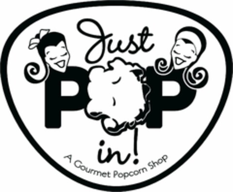 JUST POP IN! A GOURMET POPCORN SHOP Logo (USPTO, 08/11/2020)