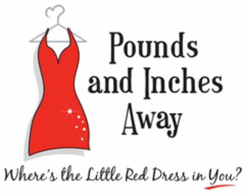 POUNDS AND INCHES AWAY WHERE'S THE LITTLE RED DRESS IN YOU Logo (USPTO, 05.05.2009)