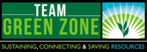 TEAM GREEN ZONE SUSTAINING, CONNECTING & SAVING RESOURCES Logo (USPTO, 05/10/2018)