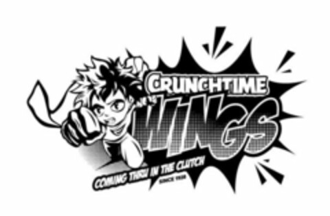 CRUNCHTIME WINGS COMING THRU IN THE CLUTCH SINCE 1928 Logo (USPTO, 26.06.2018)