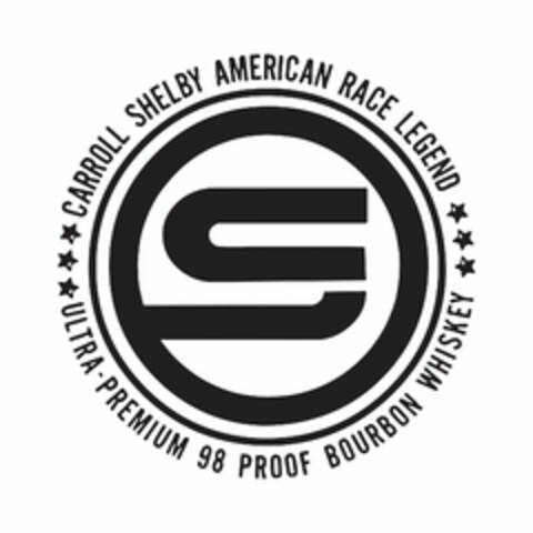 CARROLL SHELBY AMERICAN RACE LEGEND ULTRA-PREMIUM 98 PROOF BOURBON WHISKEY S Logo (USPTO, 02/11/2020)