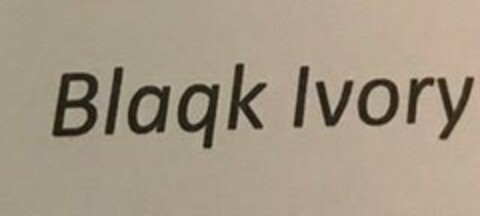 BLAQK IVORY Logo (USPTO, 06/25/2020)