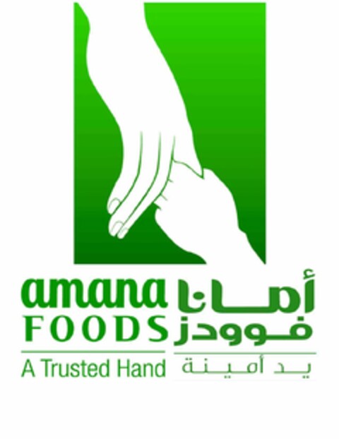 AMANA FOODS A TRUSTED HAND Logo (USPTO, 18.01.2018)
