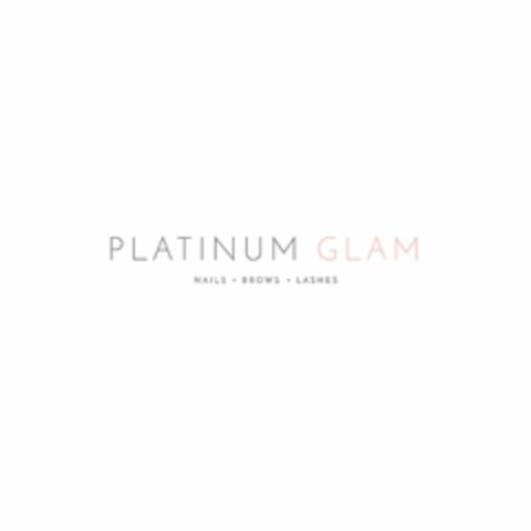 PLATINUM GLAM NAILS · BROWS · LASHES Logo (USPTO, 13.09.2019)