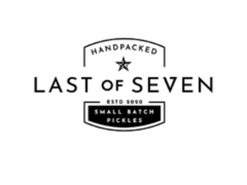 LAST OF SEVEN HANDPACKED SMALL BATCH PICKLES ESTD 2020 Logo (USPTO, 26.08.2020)