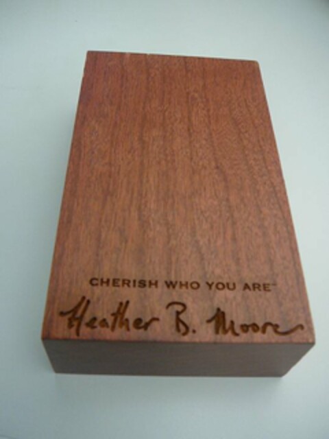 CHERISH WHO YOU ARE HEATHER B. MOORE Logo (USPTO, 08/13/2009)