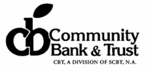 CBT COMMUNITY BANK & TRUST CBT, A DIVISION OF SCBT, N.A. Logo (USPTO, 21.04.2010)