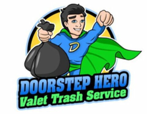 DOORSTEP HERO VALET TRASH SERVICE D Logo (USPTO, 05/15/2019)