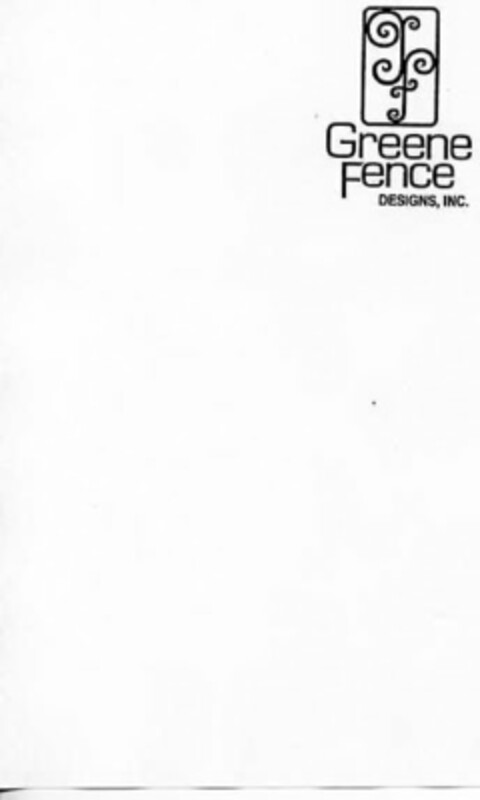 GF GREENE FENCE DESIGNS, INC. Logo (USPTO, 07/27/2011)