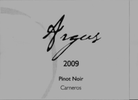 ARGUS 2009 PINOT NOIR CARNEROS Logo (USPTO, 26.09.2013)