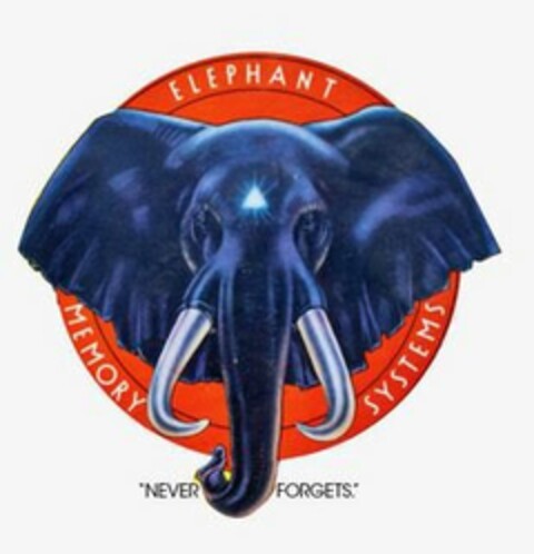 ELEPHANT MEMORY SYSTEMS "NEVER FORGETS." Logo (USPTO, 22.02.2017)