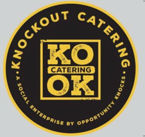 KNOCKOUT CATERING KO CATERING OK A SOCIAL ENTERPRISE BY OPPORTUNITY KNOCKS Logo (USPTO, 30.09.2019)