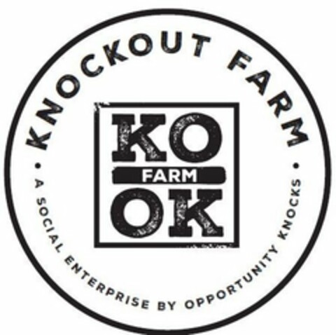 KNOCKOUT FARM KO FARM OK A SOCIAL ENTERPRISE BY OPPORTUNITY KNOCKS Logo (USPTO, 30.09.2019)