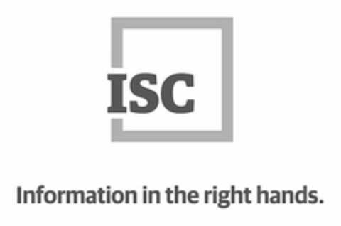 INFORMATION IN THE RIGHT HANDS ISC Logo (USPTO, 06.06.2017)