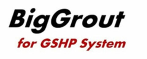 BIGGROUT FOR GSHP SYSTEM Logo (USPTO, 17.08.2017)