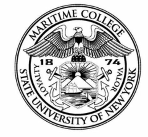 MARITIME COLLEGE STATE UNIVERSITY OF NEW YORK 1874 LOYALTY VALOR Logo (USPTO, 20.09.2017)