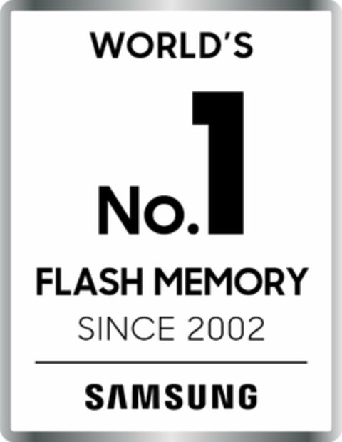 WORLD'S NO.1 FLASH MEMORY SINCE 2002 SAMSUNG Logo (USPTO, 12/12/2019)