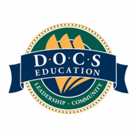 D·O·C·S EDUCATION LEADERSHIP· COMMUNITY Logo (USPTO, 23.12.2019)