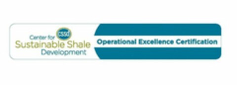 CSSD CENTER FOR SUSTAINABLE SHALE DEVELOPMENT OPERATIONAL EXCELLENCE CERTIFICATION Logo (USPTO, 09.04.2014)