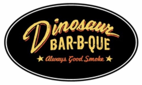 DINOSAUR BAR-B-QUE ALWAYS GOOD SMOKE Logo (USPTO, 15.01.2015)