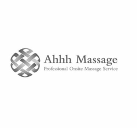 AHHH MASSAGE PROFESSIONAL ONSITE MASSAGE SERVICE Logo (USPTO, 31.03.2017)