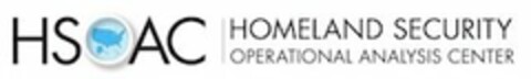 HSOAC HOMELAND SECURITY OPERATIONAL ANALYSIS CENTER Logo (USPTO, 06/22/2017)