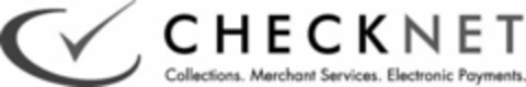 CHECKNET COLLECTIONS. MERCHANT SERVICES. ELECTRONIC PAYMENTS. Logo (USPTO, 08/09/2011)