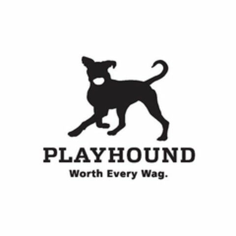 PLAYHOUND WORTH EVERY WAG. Logo (USPTO, 01/28/2016)