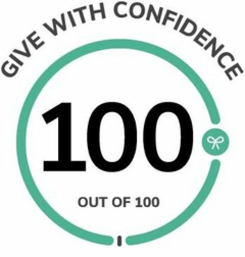 GIVE WITH CONFIDENCE 100 OUT OF 100 Logo (USPTO, 28.07.2020)