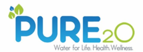 PURE 2O WATER FOR LIFE. HEALTH. WELLNESS. Logo (USPTO, 08.02.2017)