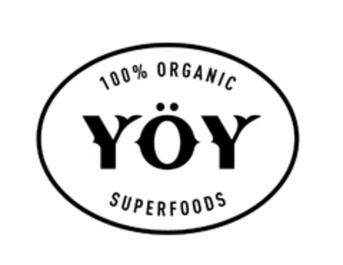 100% ORGANIC YÖY SUPERFOODS Logo (USPTO, 13.09.2018)