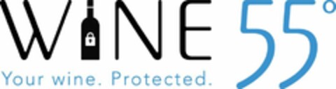 WINE 55° YOUR WINE. PROTECTED. Logo (USPTO, 10.12.2018)