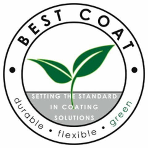 · BEST COAT · SETTING THE STANDARD IN COATING SOLUTIONS DURABLE · FLEXIBLE · GREEN Logo (USPTO, 03/22/2013)