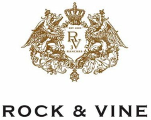 EST. 2000 RV 3 RANCHES ROCK & VINE Logo (USPTO, 02/29/2016)