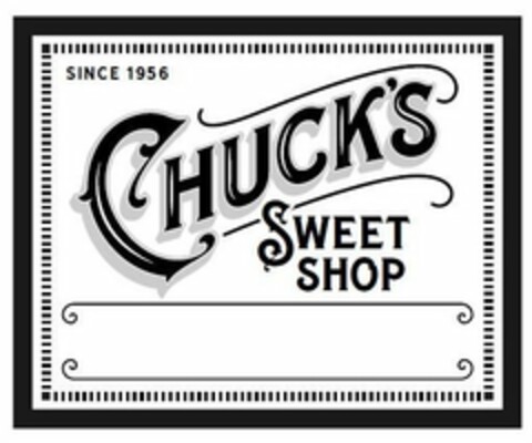 SINCE 1956 CHUCK'S SWEET SHOP Logo (USPTO, 28.08.2017)