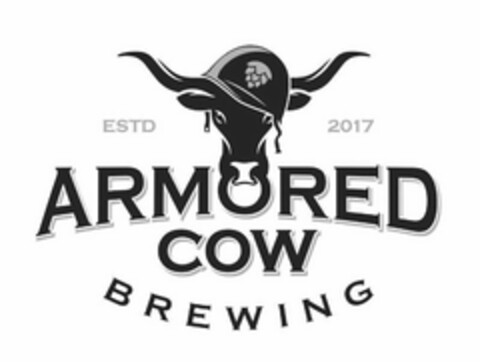 ARMORED COW BREWING ESTD 2017 Logo (USPTO, 06/19/2018)