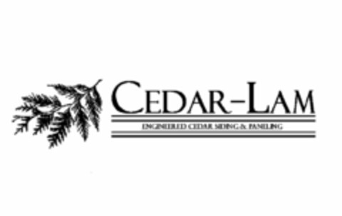 CEDAR-LAM ENGINEERED CEDAR SIDING & PANELING Logo (USPTO, 01/13/2012)