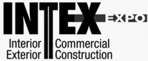 INTEX EXPO INTERIOR EXTERIOR COMMERICAL CONSTRUCTION Logo (USPTO, 09/27/2012)
