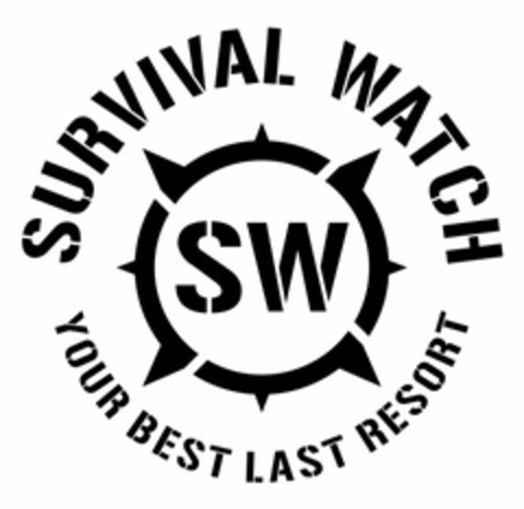 SURVIVAL WATCH, SW, YOUR BEST LAST RESORT Logo (USPTO, 20.11.2014)