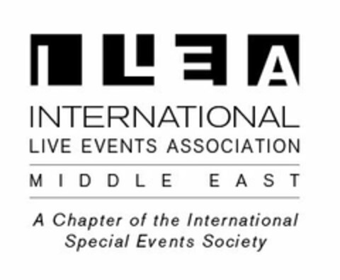 ILEA INTERNATIONAL LIVE EVENTS ASSOCIATION MIDDLE EAST A CHAPTER OF THE INTERNATIONAL SPECIAL EVENTS SOCIETY Logo (USPTO, 28.07.2015)