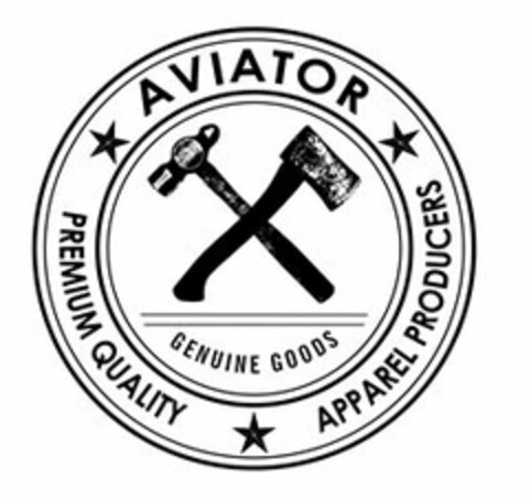 AVIATOR PREMIUM QUALITY APPAREL PRODUCERS GENUINE GOODS Logo (USPTO, 11/06/2015)