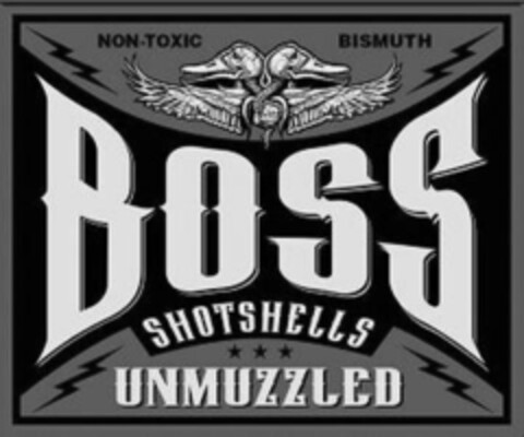 BOSS SHOTSHELLS UNMUZZLED NON-TOXIC BISMUTH Logo (USPTO, 19.07.2018)